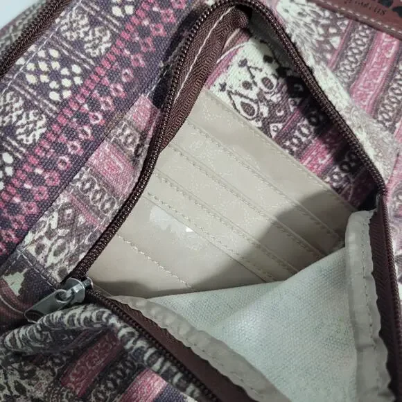 Unionbay Sling Crossbody Purple& Brown With Cross Rope Strap 2326-1272 - Picture 8 of 10